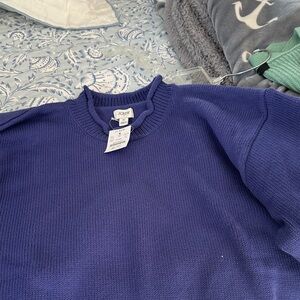 J. Crew Factory NWT, roll neck cotton sweater, deep royal blue